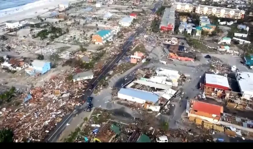 Foto ilustrativa del paso del huracán Michael por Florida. Cortesía 