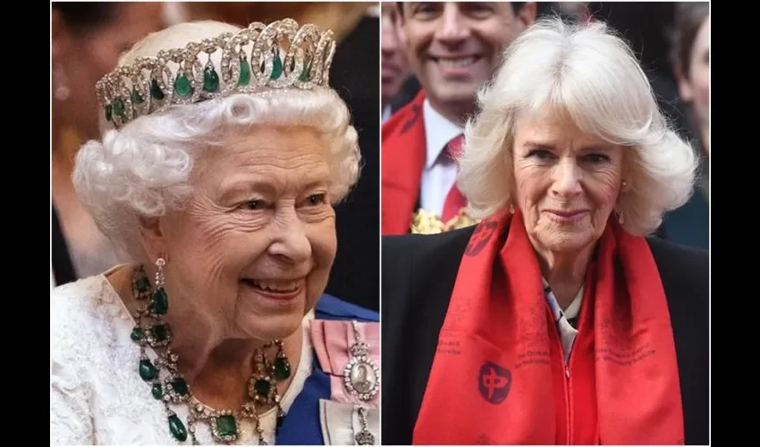 Reina Isabel II y Camilla.  