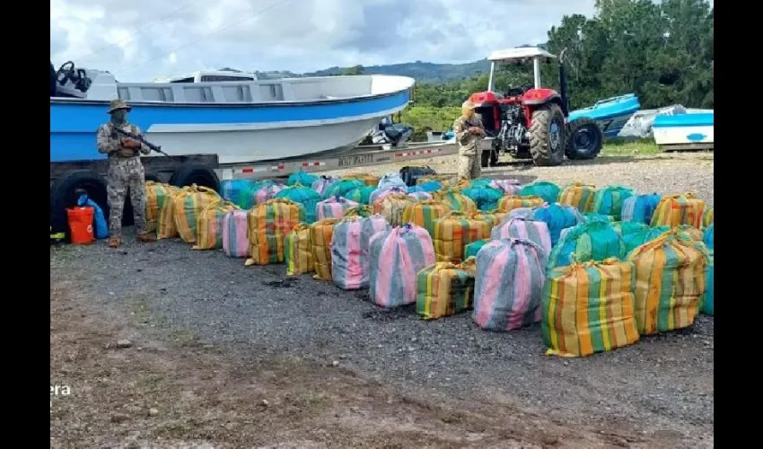 Droga decomisada en Punta Burica. 