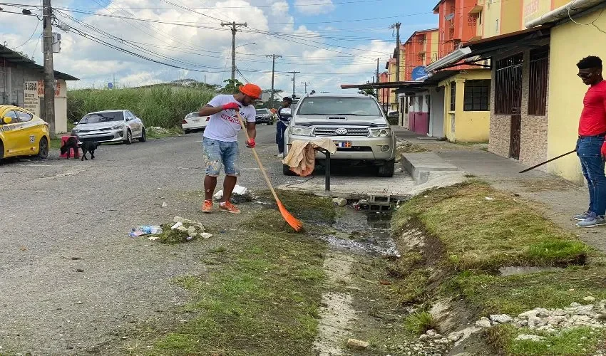 Vista de los trabajos de limpieza. 