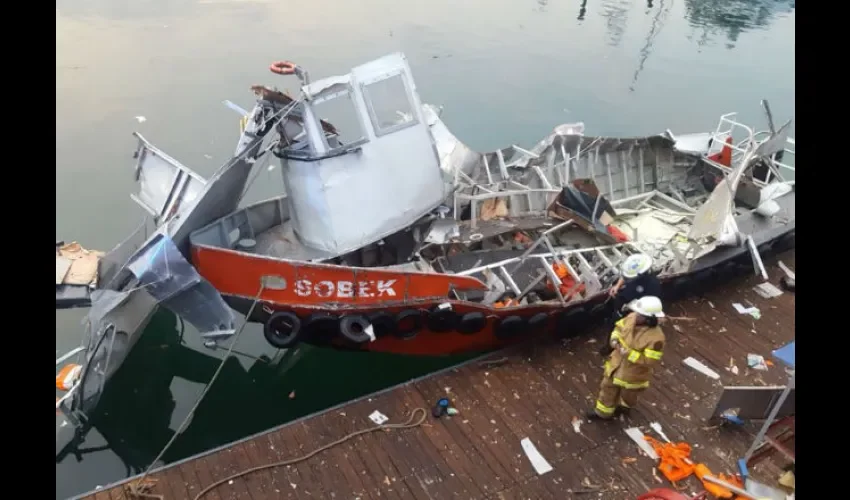 Explosión en un yate en la Calzada de Amador. 