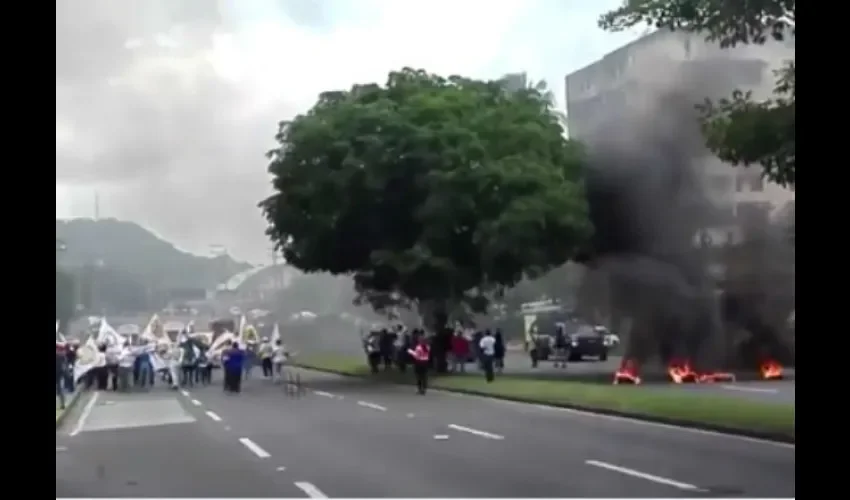 Protesta en la Universidad de Panamá.