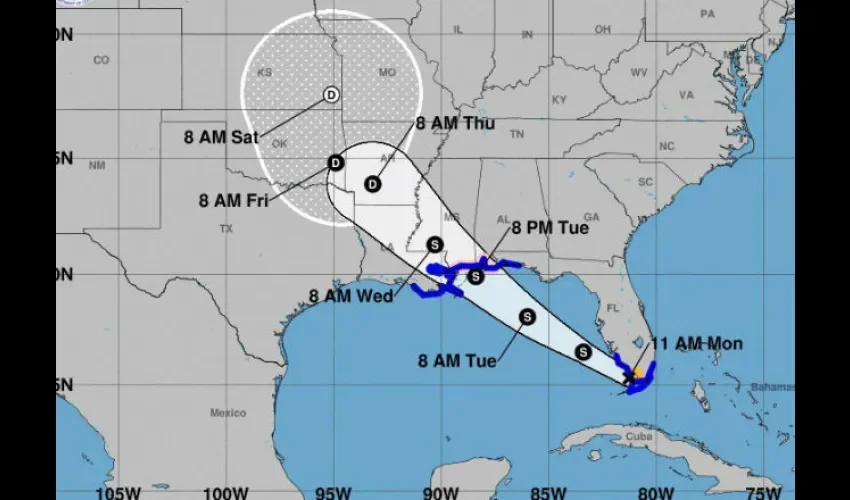 El sistema se desplaza a 28 km por hora de oeste a noroeste.