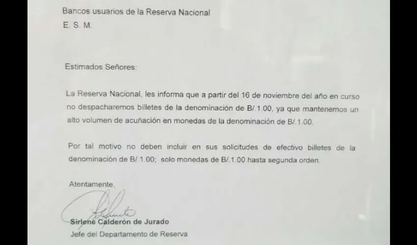 Esta es la circular que fue divulgada en redes. 