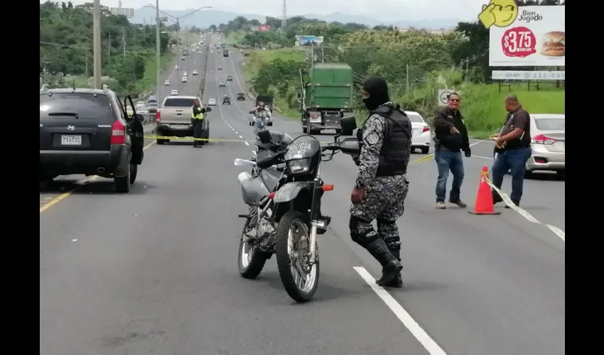 Foto ilustrativa del área de la balacera en la autopista La Chorrera -  Arraiján. 