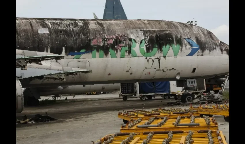 Vista de las aeronaves abandonadas en la zona. 