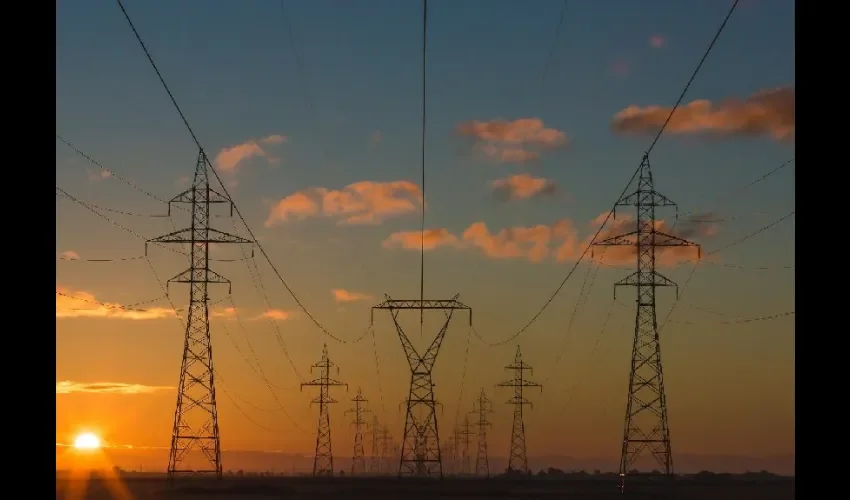 Vista de las torres de electricidad. 